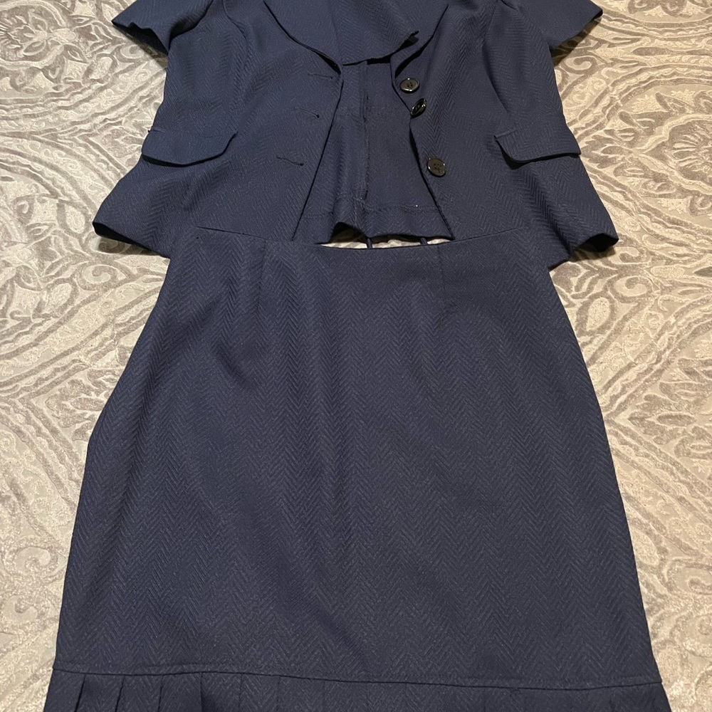 Sweetees Blue Sheath Skirt Set with Flutter Sleeves